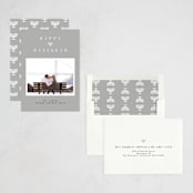 "Modern Menorah" - Hanukkah Cards in Slate by Maja Cunningham - Assembled