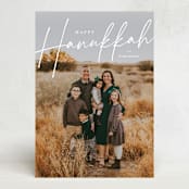 "Signature" - Hanukkah Cards in Snow by Ashley Rosenbaum - Front