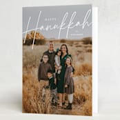 "Signature" - Hanukkah Cards in Snow by Ashley Rosenbaum - Folded Card