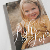 "Light & Love" - Hanukkah Cards in Snow by Ashley Rosenbaum - Detail