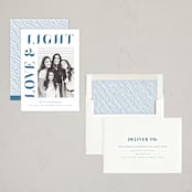 "Pretty Serif" - Hanukkah Cards in Dusty Navy by AK Graphics - Assembled