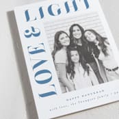 "Pretty Serif" - Hanukkah Cards in Dusty Navy by AK Graphics - Detail