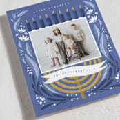 "Season of Miracles" - Hanukkah Cards in Winter Sky by Grae - Detail