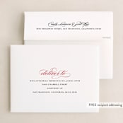 "Simple Elegance" - Holiday Booklette Cards in Cardinal by Jessica Williams - FREE Recipient Addressing