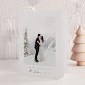 "Merry & Minimalist" - Holiday Booklette Cards in Fog by Nicole Walsh - Front