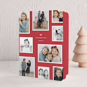 "Modern Snapshots" - Holiday Booklette Cards in Berry by Hooray Creative - Front