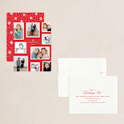 "Modern Snapshots" - Holiday Booklette Cards in Berry by Hooray Creative - Assembled