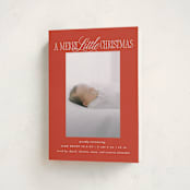 "Littlest Christmas" - Holiday Birth Announcement Cards in Poinsettia by Brooke Chandler - Folded Card