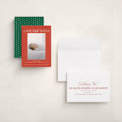 "Littlest Christmas" - Holiday Birth Announcement Cards in Poinsettia by Brooke Chandler - Assembled