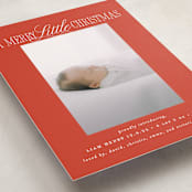 "Littlest Christmas" - Holiday Birth Announcement Cards in Poinsettia by Brooke Chandler - Detail