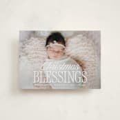 "blessed welcome" - Holiday Birth Announcement Cards in Snow by Susan Asbill - Front