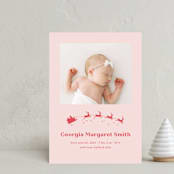 "Special Delivery" - Holiday Birth Announcement Cards in Peppermint by Megan Davis - Front