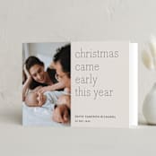 "Early Christmas" - Holiday Birth Announcement Cards in Ivory by Rebecca Daublin - Folded Card