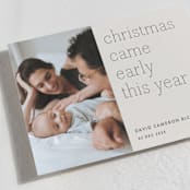 "Early Christmas" - Holiday Birth Announcement Cards in Ivory by Rebecca Daublin - Detail