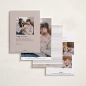 "New Year Baby" - Holiday Birth Announcement Cards in Cotton by Angela Thompson - Back of Card Options
