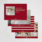"Scallop Frame" - Holiday Birth Announcement Cards in Candy Cane by Emily Betts - Back of Card Options