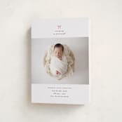 "our precious gift" - Holiday Birth Announcement Cards in Candy Cane by Carolyn Nicks - Folded Card
