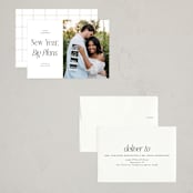 "Big Plans" - Holiday Birth Announcement Cards in Snow by Paper Raven Co. - Assembled