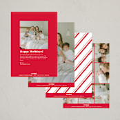 "a merry addition" - Holiday Birth Announcement Cards in Frosting by Liz Conley - Back of Card Options