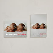 "a merry addition" - Holiday Birth Announcement Cards in Frosting by Liz Conley - Photo Orientation Options