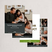 "FOIL Portrait Custom" - Holiday Birth Announcement Cards in Charcoal by Minted Custom - Back of Card Options