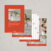 "Best Gift Ever bow" - Holiday Birth Announcement Cards in Citrus by Alethea and Ruth - Back of Card Options