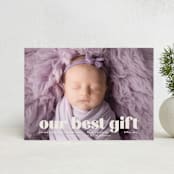 "our gift" - Holiday Birth Announcement Cards in Eggshell by Angela Thompson - Front