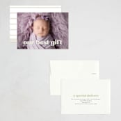 "our gift" - Holiday Birth Announcement Cards in Eggshell by Angela Thompson - Assembled