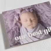 "our gift" - Holiday Birth Announcement Cards in Eggshell by Angela Thompson - Detail