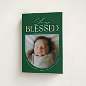 "oh so very blessed!" - Holiday Birth Announcement Cards in Fir by Sejal Banker - Folded Card