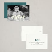 "More Cheer" - Holiday Birth Announcement Cards in Eggnog by Ellis - Assembled
