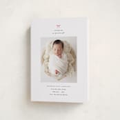"our precious gift" - Holiday Birth Announcement Cards in Candy Cane by Carolyn Nicks - Folded Card