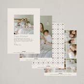 "Early Christmas" - Holiday Birth Announcement Cards in Ivory by Rebecca Daublin - Back of Card Options