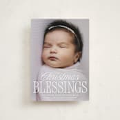 "blessed welcome" - Holiday Birth Announcement Cards in Snow by Susan Asbill - Front