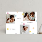 "New big love" - Holiday Birth Announcement Cards in Marshmallow by Yuliya Evseeva - Front