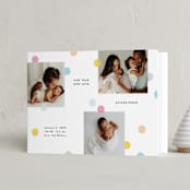 "New big love" - Holiday Birth Announcement Cards in Marshmallow by Yuliya Evseeva - Folded Card