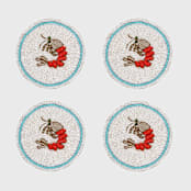 "Shrimp coaster set" - Coasters in multicolor by Joanna Buchanan
