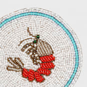 "Shrimp coaster set" - Coasters in multicolor by Joanna Buchanan