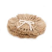 "Fique Fringe Coasters - Set of 4" - Coasters in beige by Powered By People