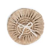 "Fique Fringe Coasters - Set of 4" - Coasters in beige by Powered By People