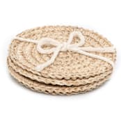 "S/4 Fique Spiral Coasters" - Coasters in beige by Powered By People
