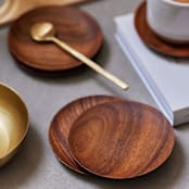"Set of 4 Teak Coasters" - Coasters in brown by Powered By People