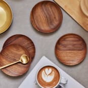 "Set of 4 Teak Coasters" - Coasters in brown by Powered By People