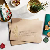 "Pine Pointillism" - Holiday Cards in Midnight by Kaydi Bishop - Real-Foil Envelopes & Wax Seals