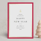 "Edged" - Holiday Cards in Poinsettia by Amy Kross - Front