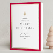 "Edged" - Holiday Cards in Poinsettia by Amy Kross - Folded Card