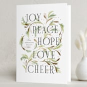 "Flora" - Holiday Cards in Greenery by Erin L. Wilson - Folded Card