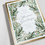 "Watercolor Surround" - Holiday Cards in Forest by Jackie Crawford - Detail