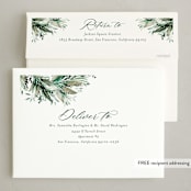 "Watercolor Surround" - Holiday Cards in Forest by Jackie Crawford - FREE Recipient Addressing