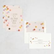 "Confetti Dots" - Holiday Cards in Peach by Ellen Schlegelmilch - Assembled